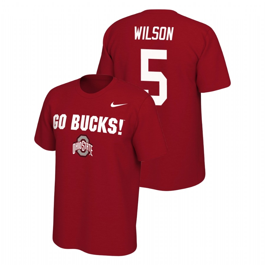 Ohio State Buckeyes Men's NCAA Garrett Wilson #5 Scarlet Nike Mantra College Football T-Shirt JKS1049NI